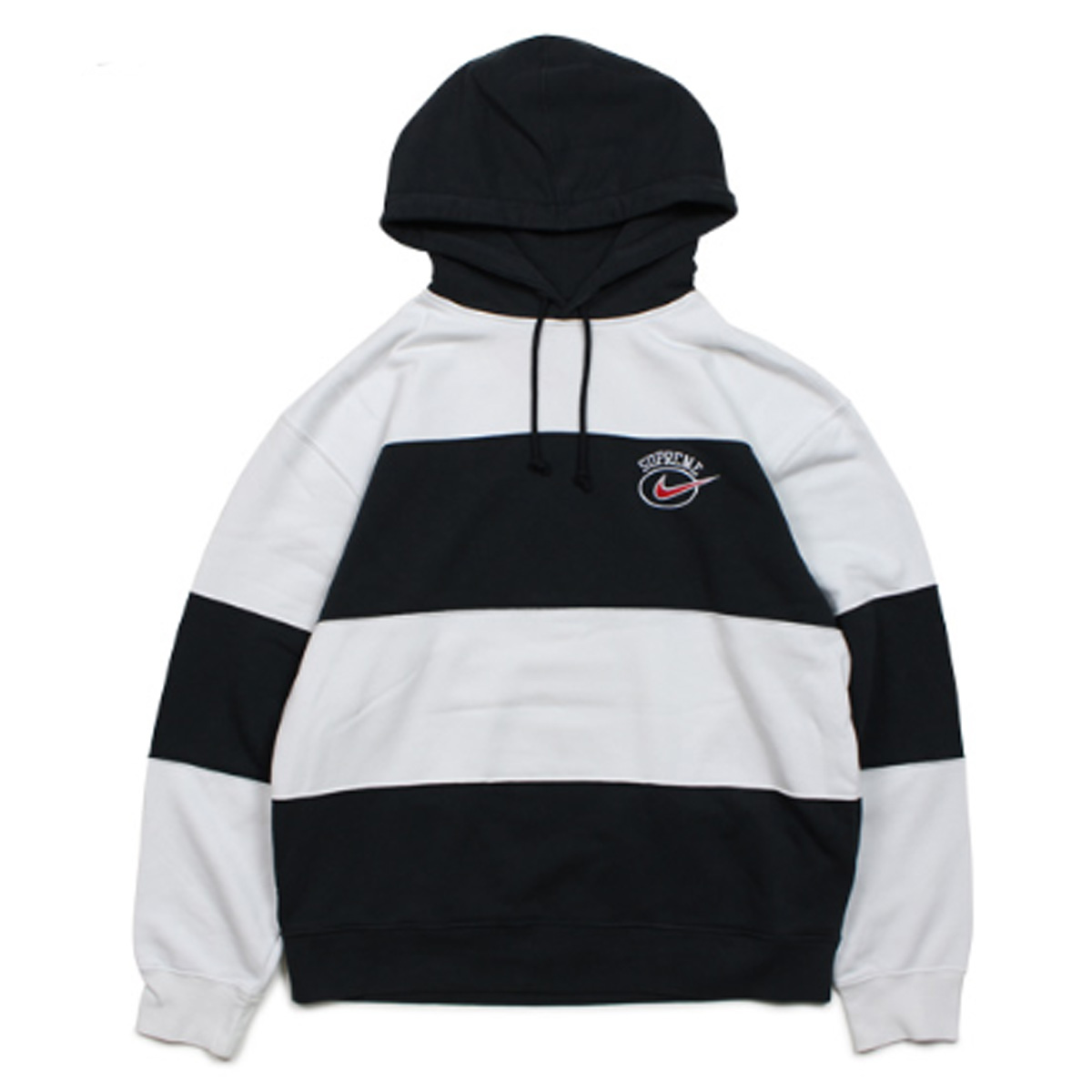 Supreme シュプリーム NIKE ナイキ パーカー プルオーバー メンズ ボーダー STRIPE HOODED SWEATSHIRT コラボ  ブラック ネイビー ブラウン 黒