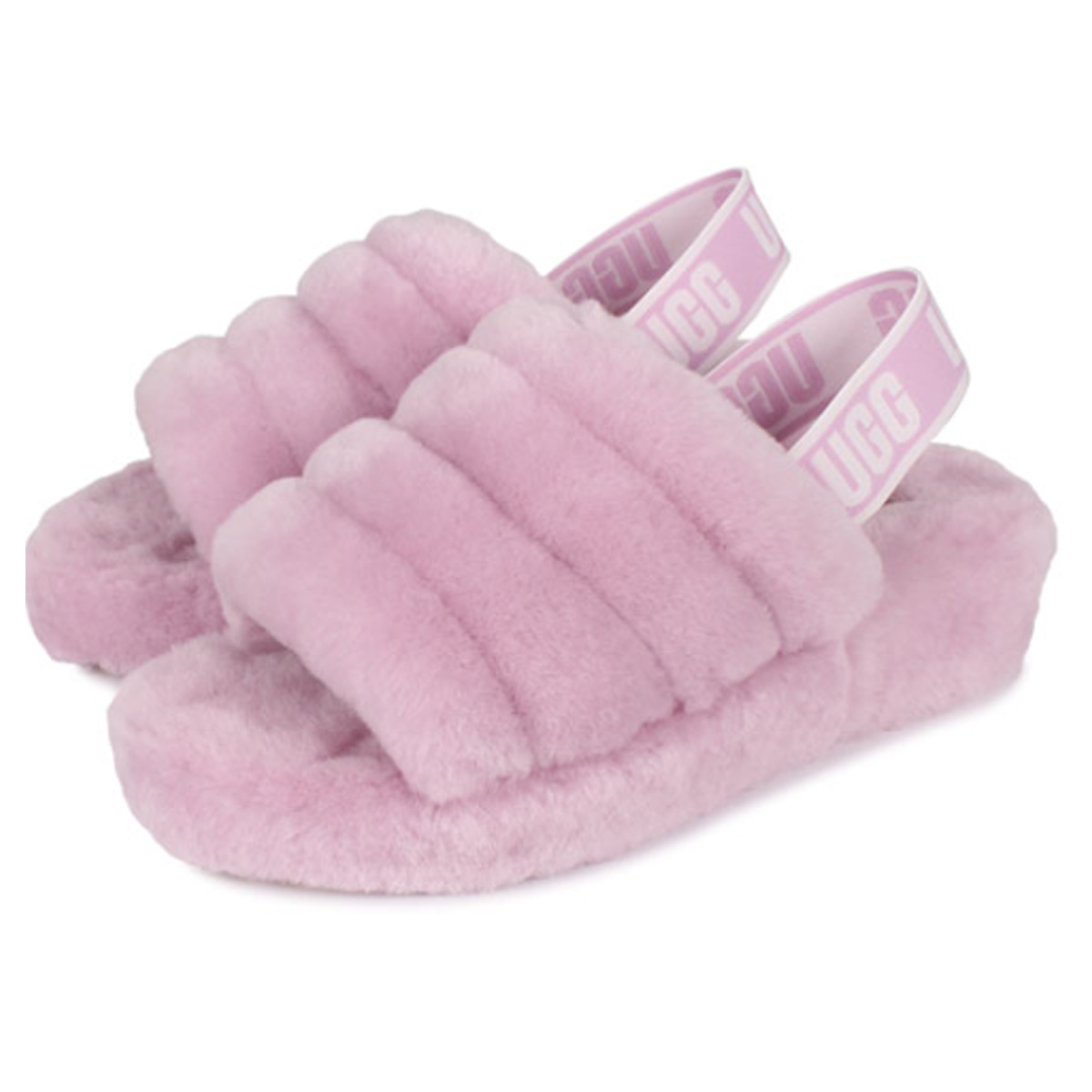 アグ UGG サンダル ムートン フラッフ イヤー スライド レディース WOMENS FLUFF YEAH SLIDE ブラック チャコール  095119