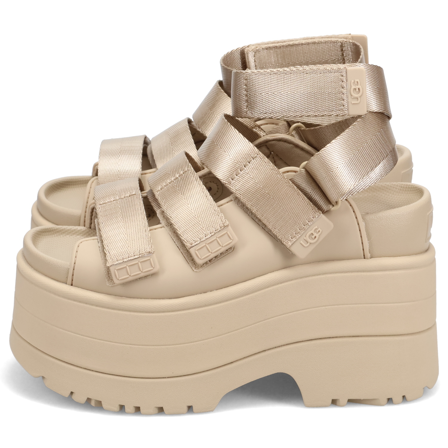 UGG 厚底 サンダル ベージュ ストラップ UGG（アグ） ストラップサンダル ゴールデンライズ レディース 厚底 W