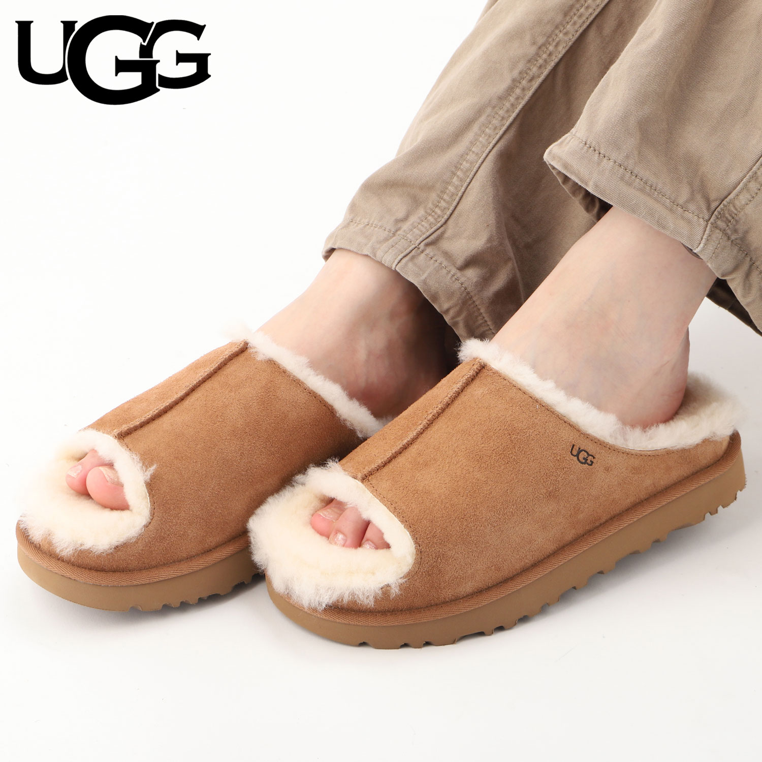 UGG アグ スライドサンダル グリーンポート レディース