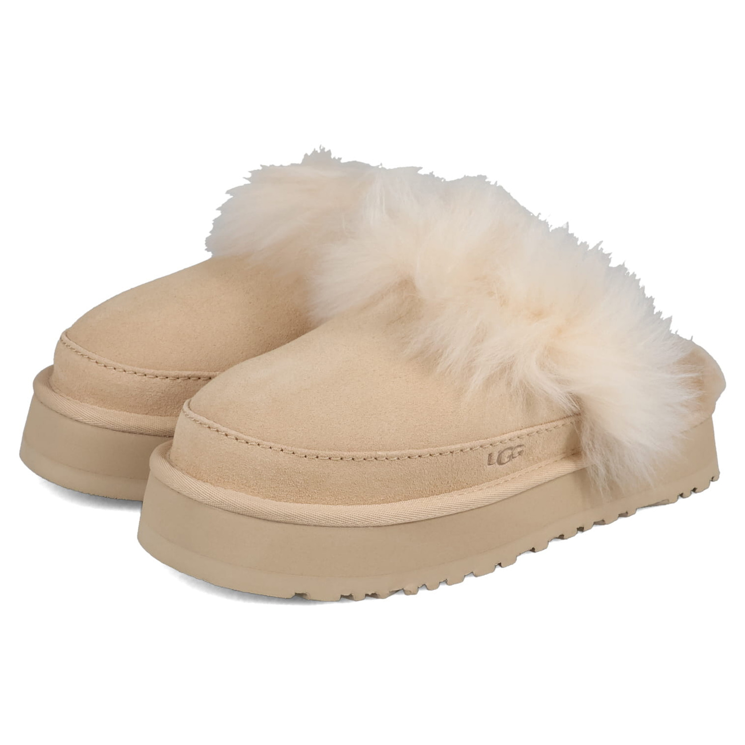 UGG（アグ） サンダル ファー サボ ルームシューズ レディース 厚底 W