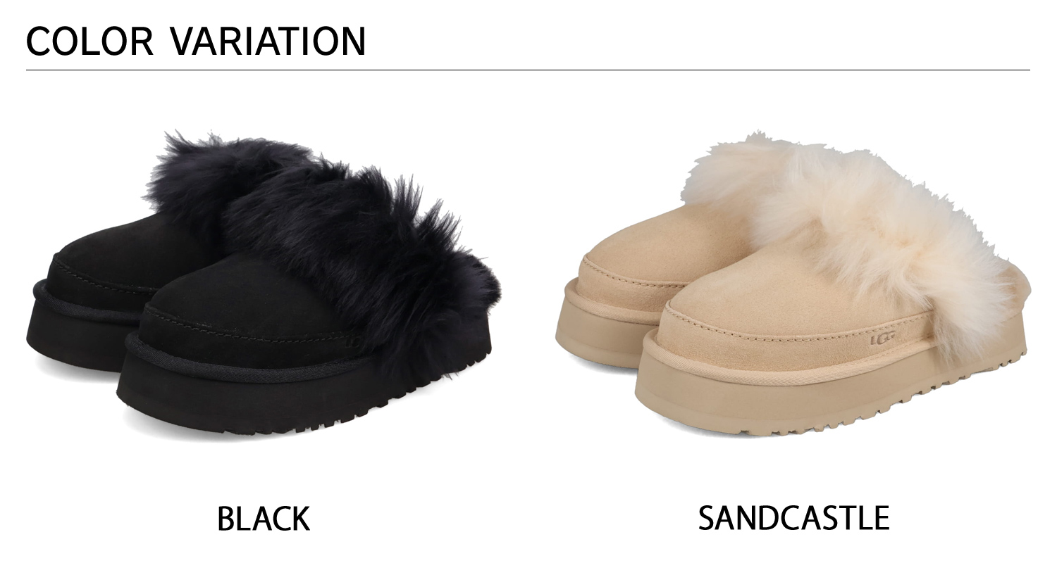 UGG（アグ） サンダル ファー サボ ルームシューズ レディース 厚底 W