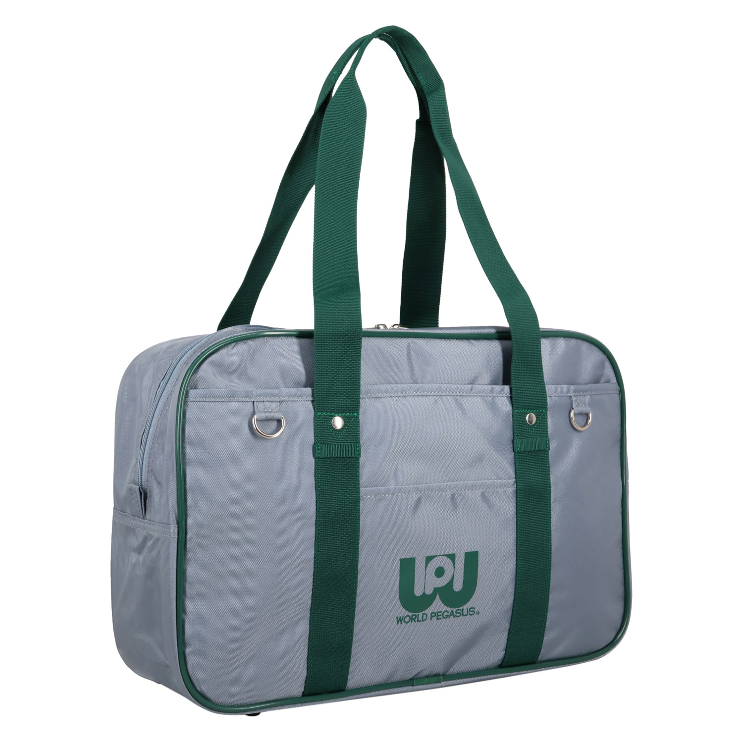 【お値下げ】旧ワッペ　WORLD PEGASUS グレー スクールバッグ ワールドペガサス（WORLD PEGASUS） スクバ バック スクールバッグ