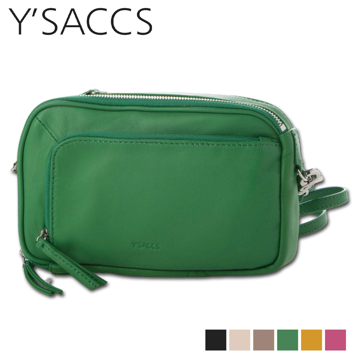 新品☆y'saccs イザック 2way 羊革製お財布ポシェット Y'SACCS Y'SACCS イザック ショルダーバッグ 小物入れ