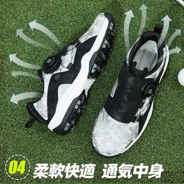 ゴルフシューズ スパイクレス ダイヤル式 メンズ トレッキング 登山靴