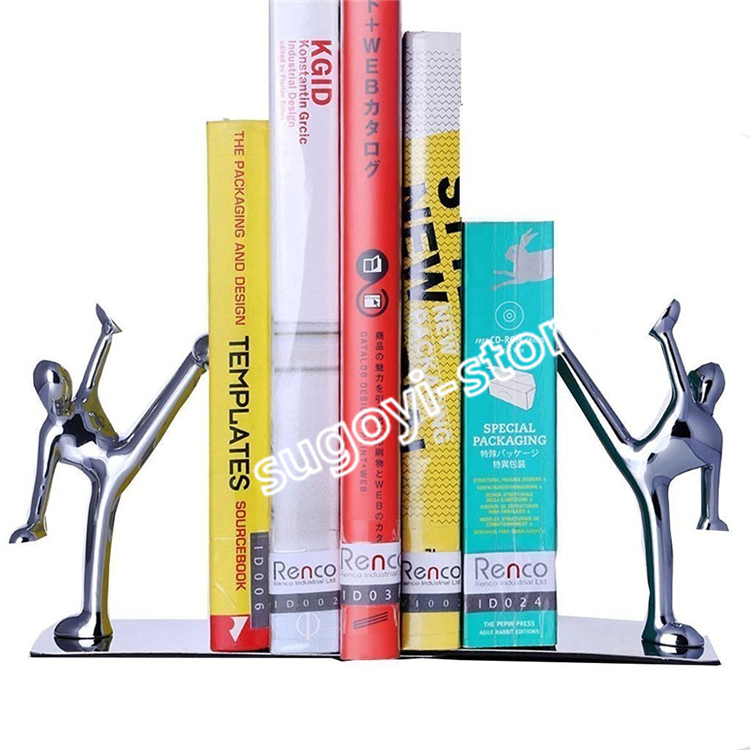 おしゃれ シルバー小人 さびない鋼鉄製 ブックエンド 本立て ブック