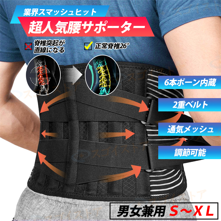 腰サポーター 腰コルセット 強力固定サポート 腰用ベルト