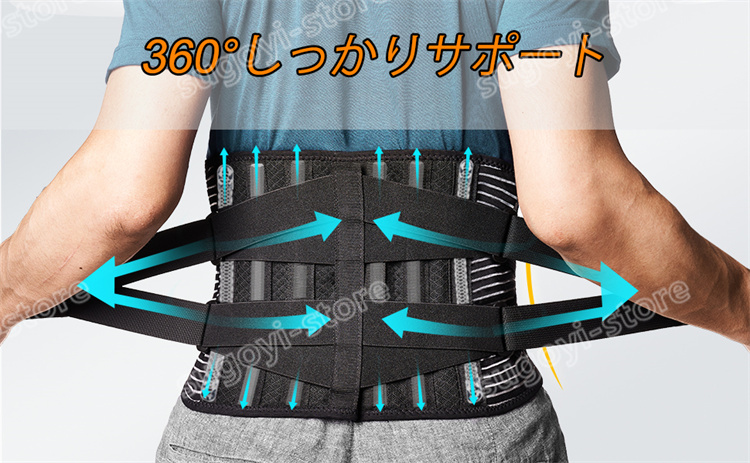 腰サポーター 腰コルセット 強力固定サポート 腰用ベルト メッシュ通気 