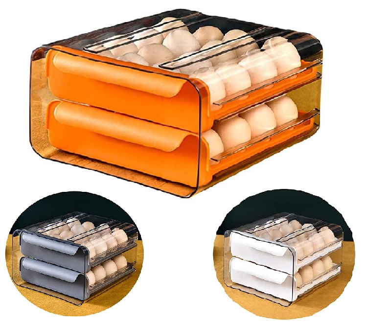 玉子収納ケース 卵パック 卵ボックス 卵保護ケース 冷蔵庫収納 整理 収納ボックス 取り出し便利 引き出し式 コンパクト 耐久性 32個 冷蔵庫用｜sugoyi-store