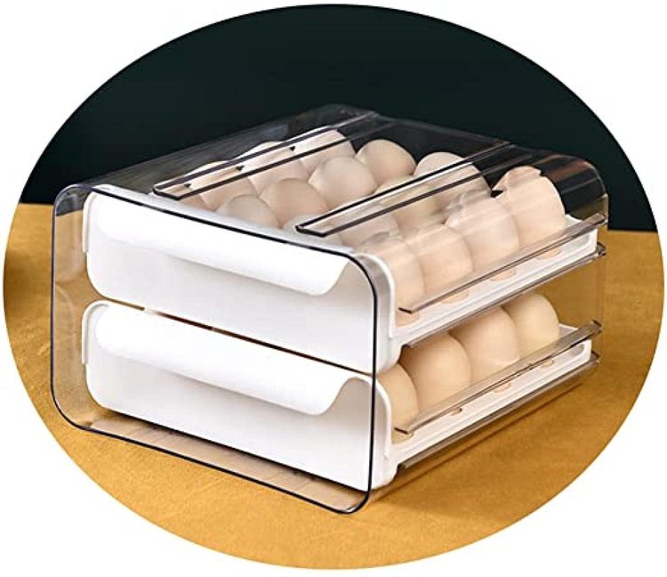 玉子収納ケース 卵パック 卵ボックス 卵保護ケース 冷蔵庫収納 整理 収納ボックス 取り出し便利 引き出し式 コンパクト 耐久性 32個 冷蔵庫用｜sugoyi-store｜04