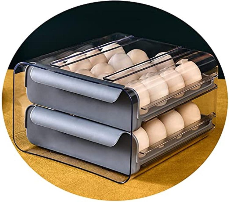 玉子収納ケース 卵パック 卵ボックス 卵保護ケース 冷蔵庫収納 整理 収納ボックス 取り出し便利 引き出し式 コンパクト 耐久性 32個 冷蔵庫用｜sugoyi-store｜03