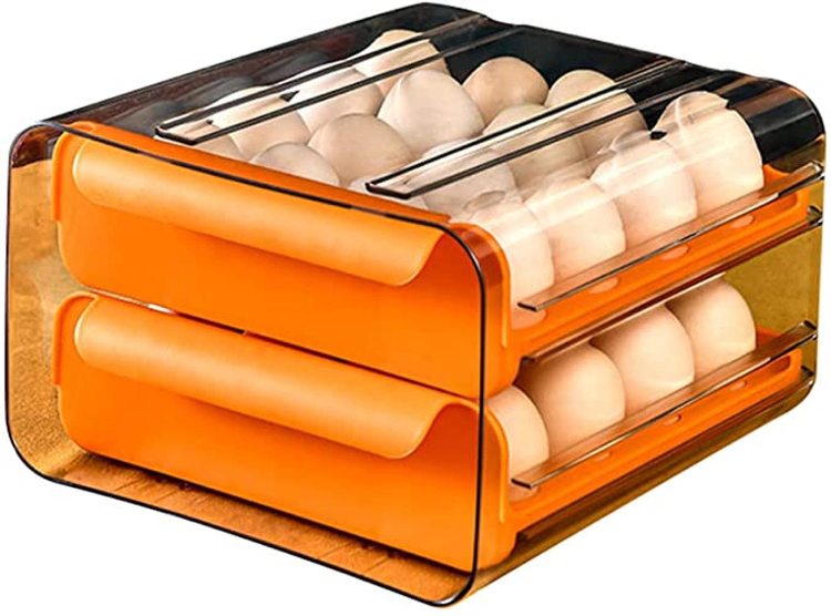 玉子収納ケース 卵パック 卵ボックス 卵保護ケース 冷蔵庫収納 整理 収納ボックス 取り出し便利 引き出し式 コンパクト 耐久性 32個 冷蔵庫用｜sugoyi-store｜02