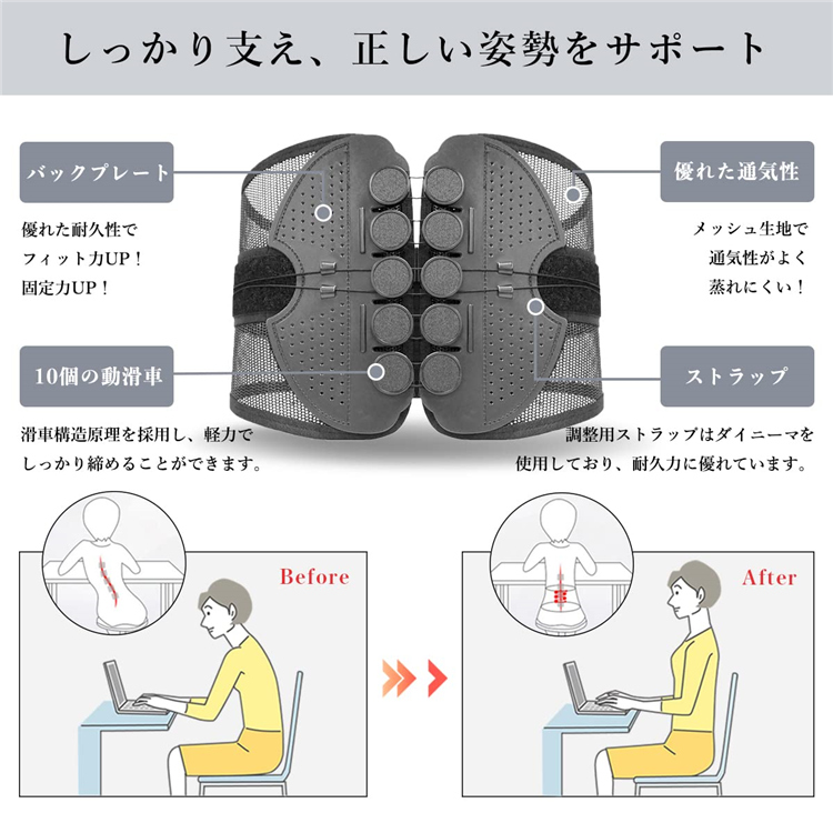 腰痛ベルト コルセット サポーター 骨盤矯正 ダイエット 男女兼用 腰