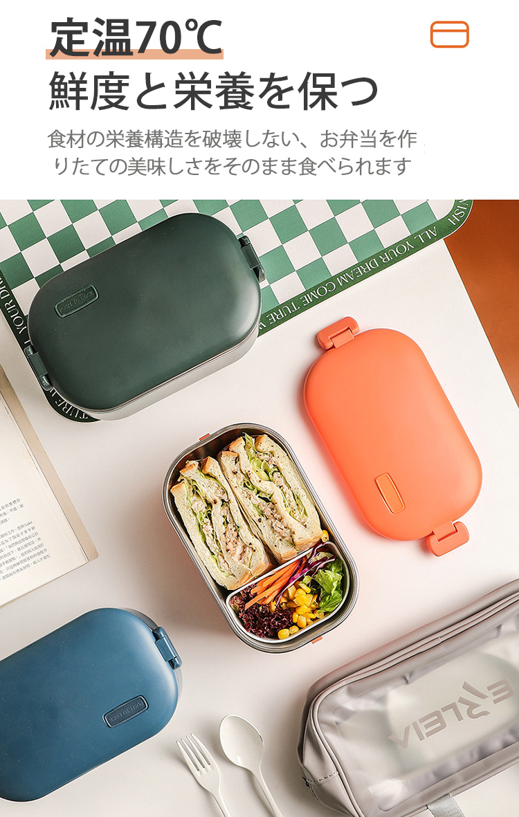 【新品】ポータブル電気加熱ランチボックス（1000ml大容量・充電対応） 弁当箱 電熱 電気ランチボックス 1L大容量 電気加熱式弁当箱 水必要
