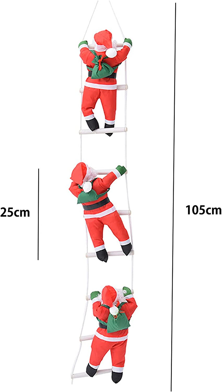クリスマス 飾り はしご サンタさん 3人 25cm クリスマスツリー ドア
