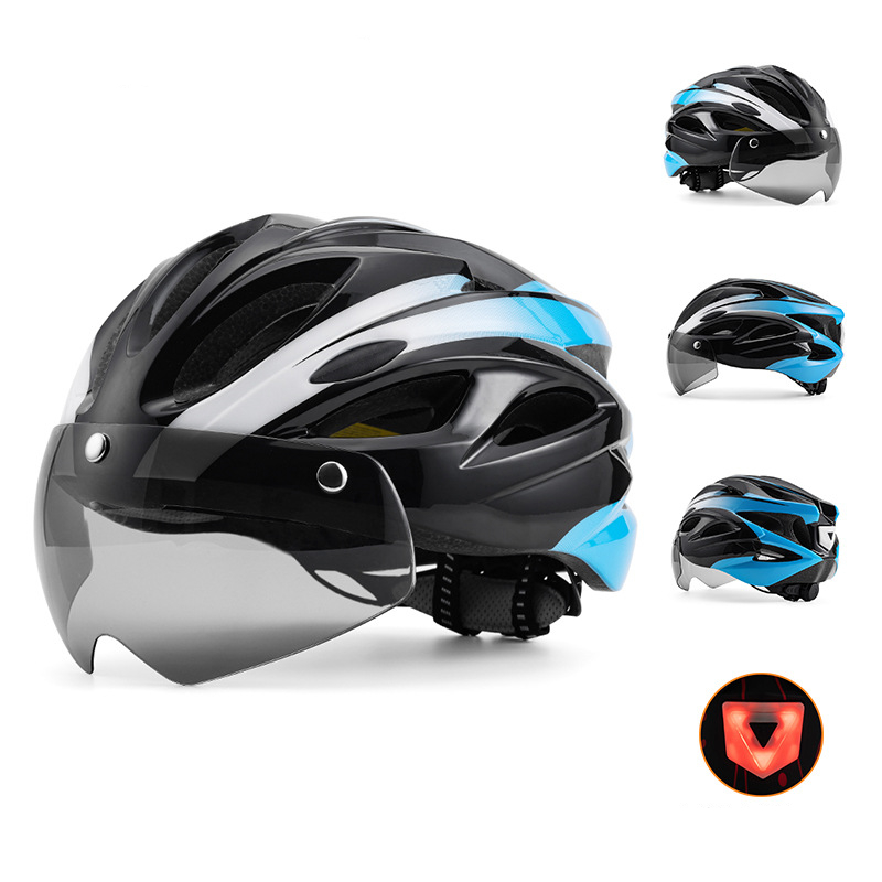自転車 ヘルメット 大人 磁気ゴーグル付 ロードバイク CPSC認定済み 57