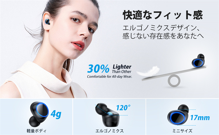 Bluetooth イヤホン 自動ペアリング Bluetooth5.1+EDR搭載 途切れ