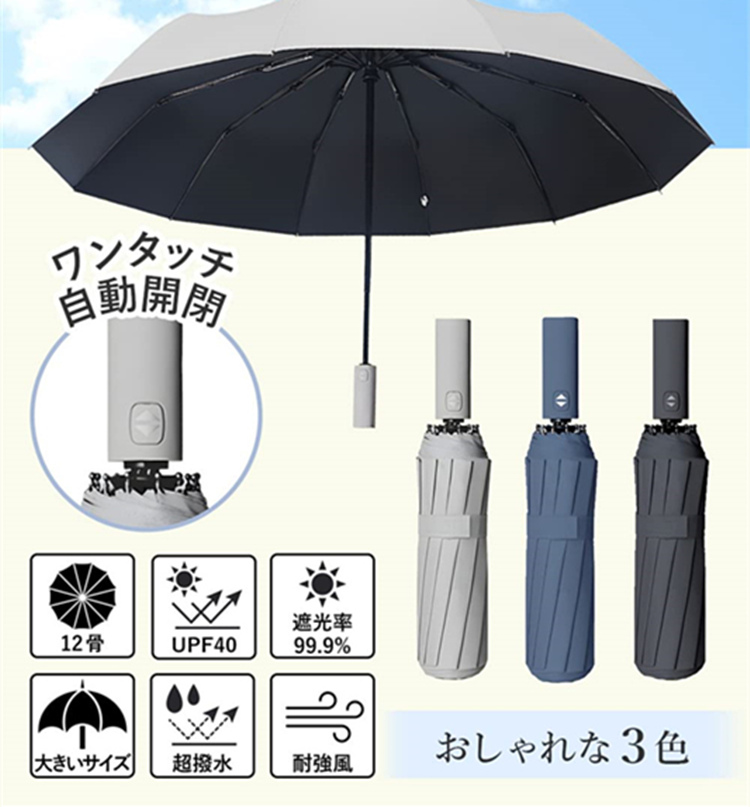雨晴兼用 折りたたみ傘 日傘 収納ケース付き