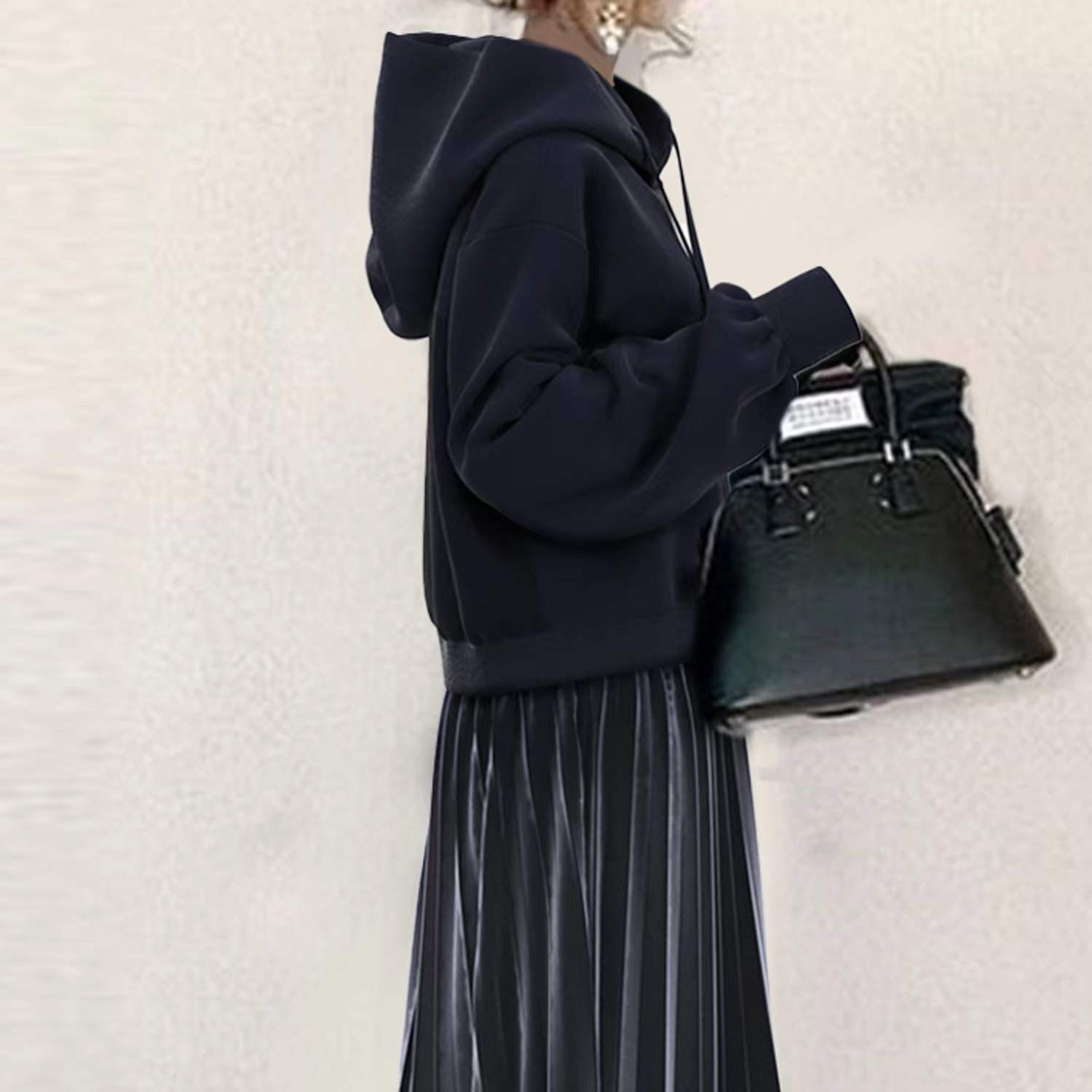 トップス スウェット 2点セット トレーナー チュニック 長袖 裏毛 大人カジュアル レディース 冬 ハニーズ スウェットゆるチュニック トップス スウェット プリーツスカート 2点セット トレーナー