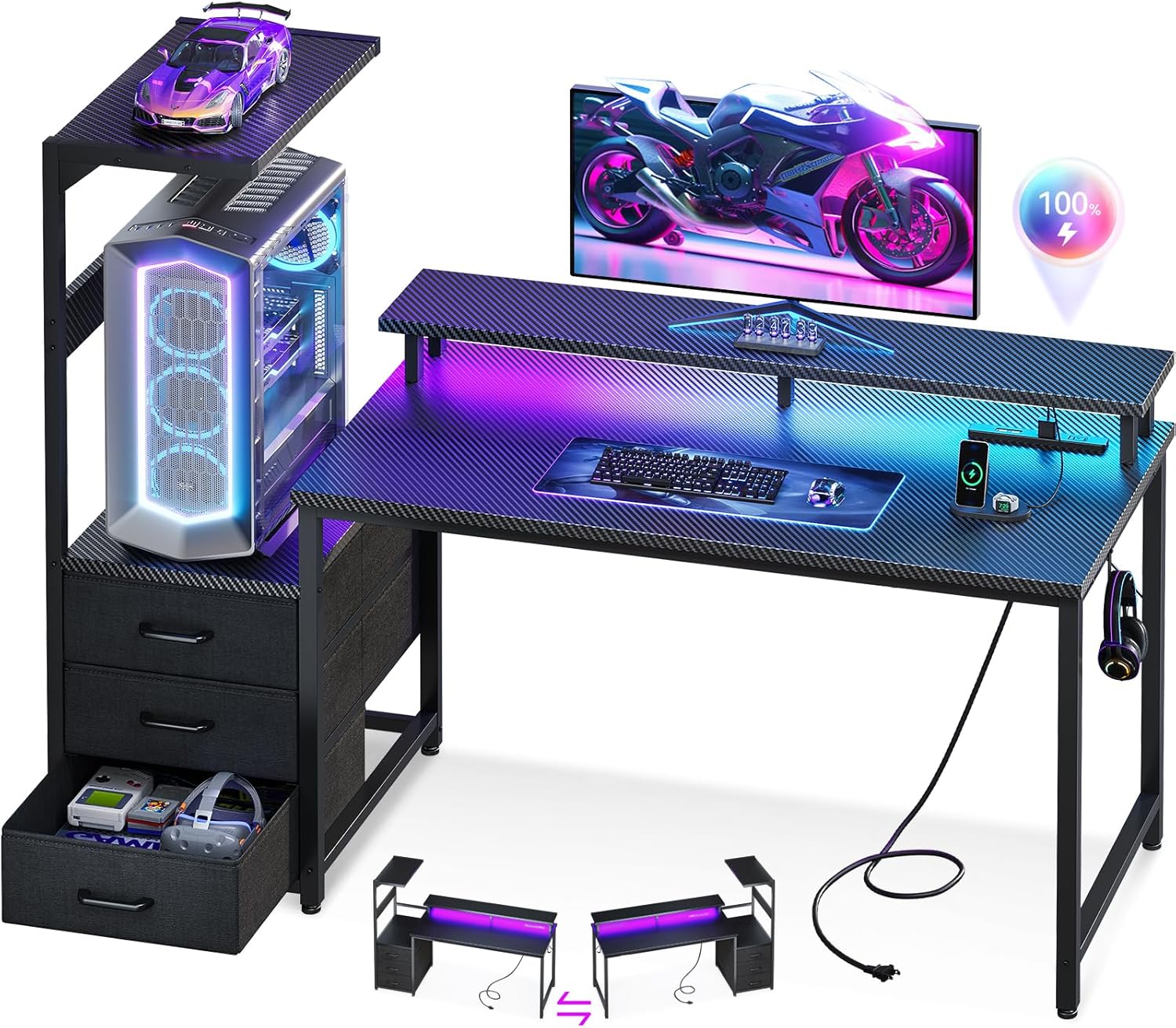 【取引中】ゲーミングデスク　(PCデスク)　PCラック　計2台 拡張デスクラック「ゲーミングフレーム」 | 【公式】サンコー通販サイト