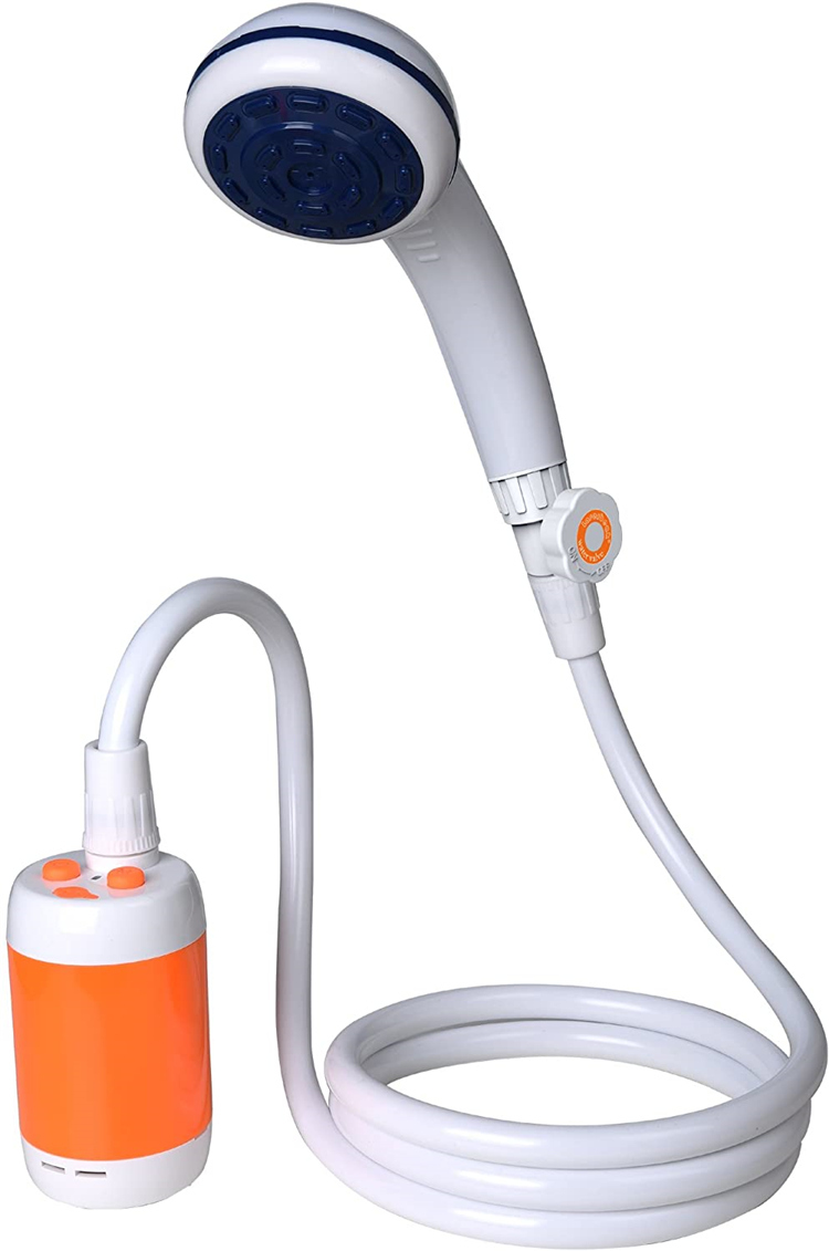 ポータブルシャワー シャワーヘッド バス 洗面所用品 電動シャワー ポンプシャワー 4800mAH充電式バッテリー内蔵 屋内/屋外兼用 洗車