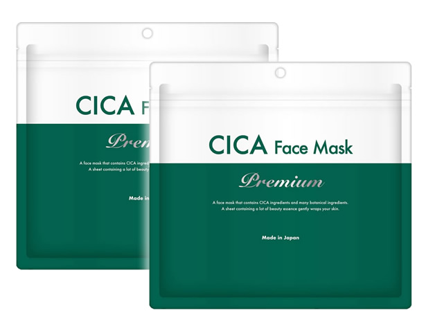 2袋 CICA パック プレミアム30P  大容量 60Pセット ツボクサエキス 日本製 シカ フェイスパック フェイスマスク