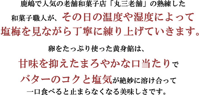 和菓子職人渾身の黄身餡
