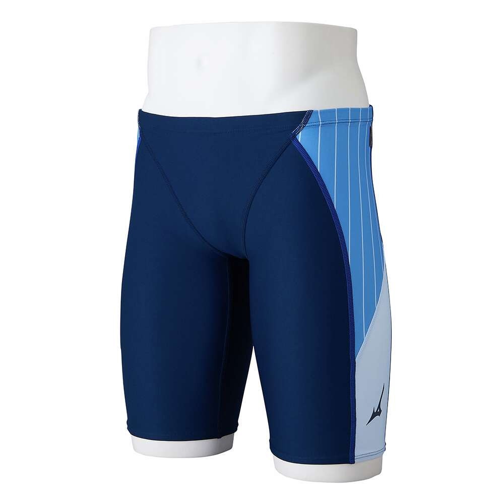 MIZUNO 競泳水着 ハーフスパッツ ブルー MIZUNO（ミズノ） 練習用水着 メンズ 競泳水着 EXERSUITS ハーフ