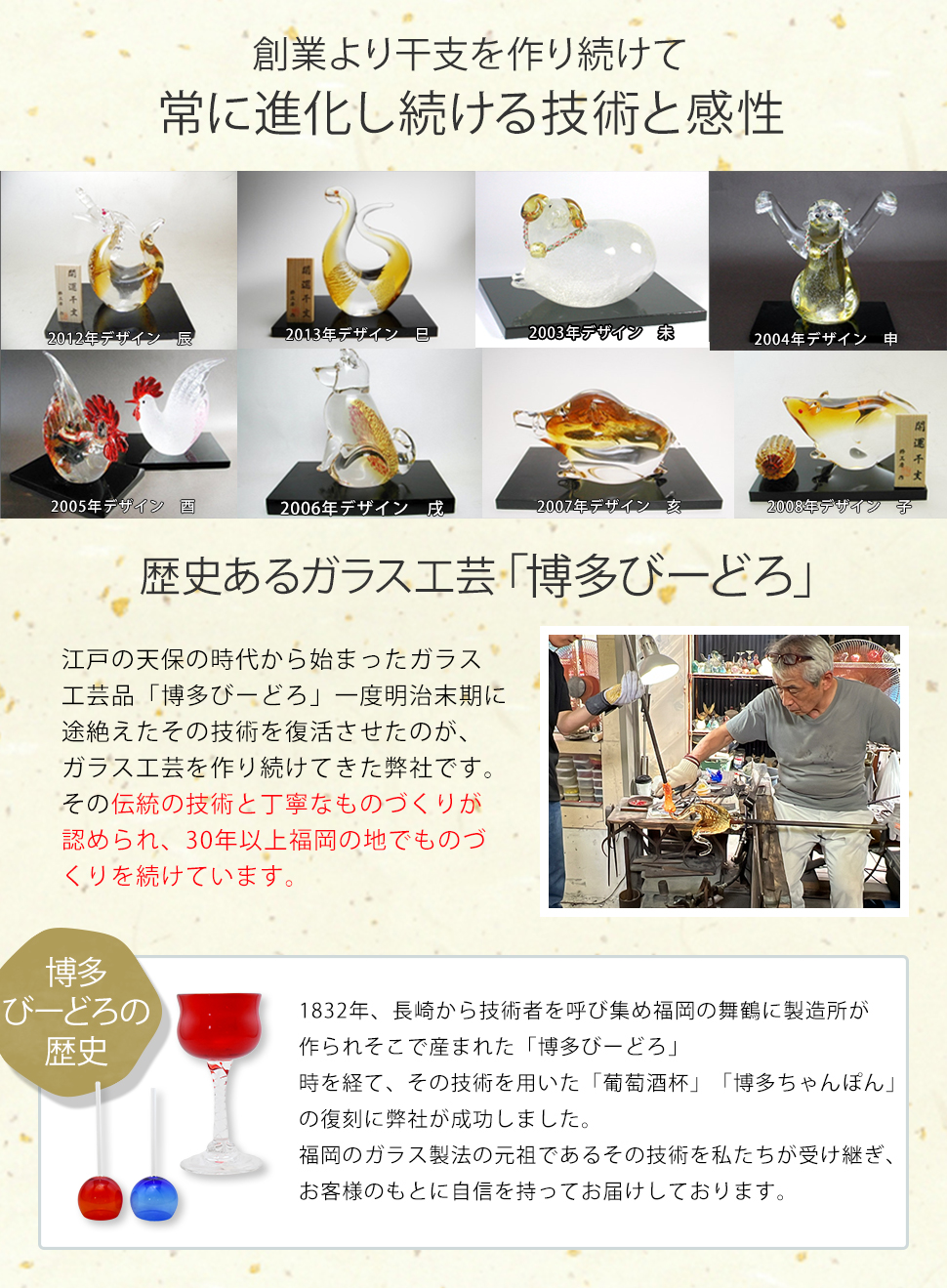 ガラス干支　午（うま）