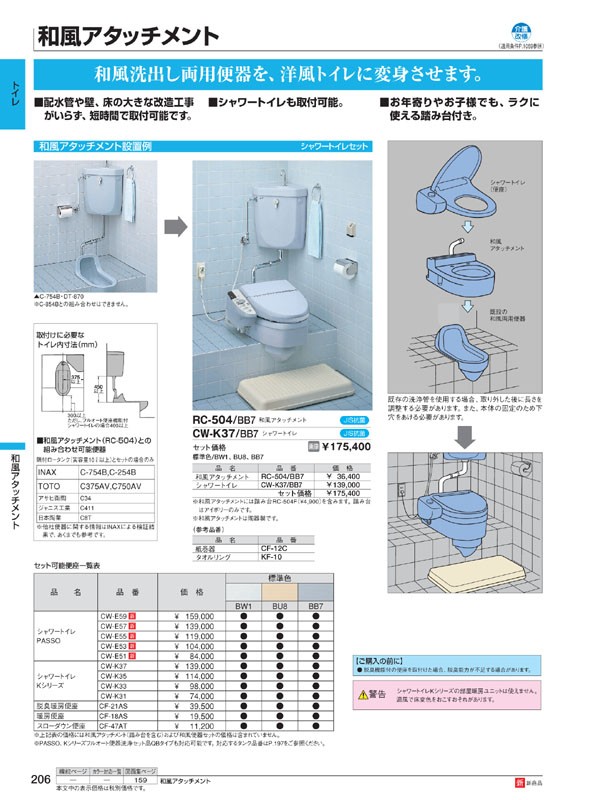 INAX（イナックス） 和風便器アタッチメント RC-504 : 水彩ねっと