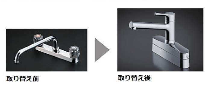TOTO 台付シングル混合水栓 TKS05319J 台付き2ハンドル取り替え TOTO 台付シングル混合水栓 TKS05319J 台付き2ハンドル取り替え
