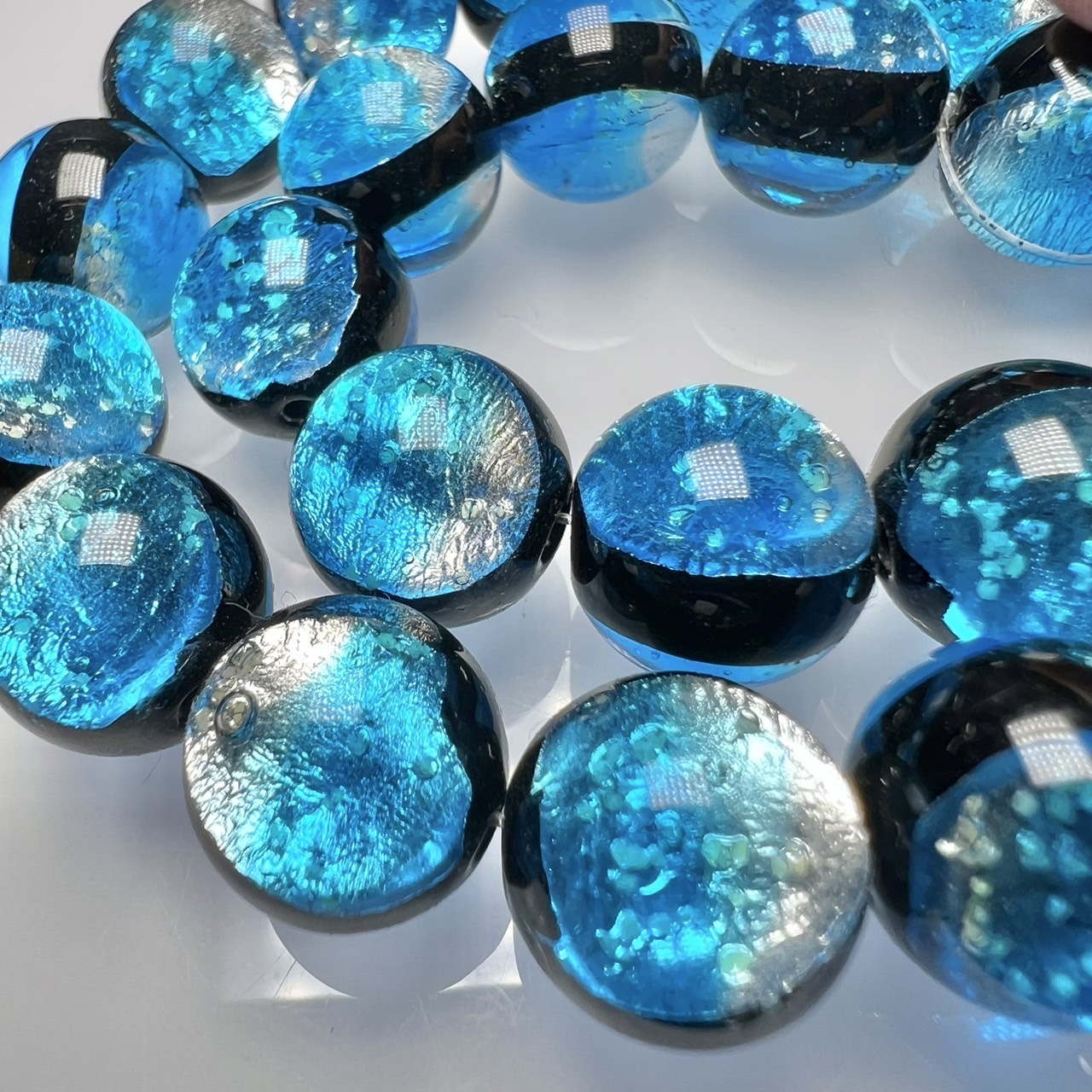 ホタルガラス ミヤコマリン 14mm±0.5mm 粒売り 蓄光とんぼガラス