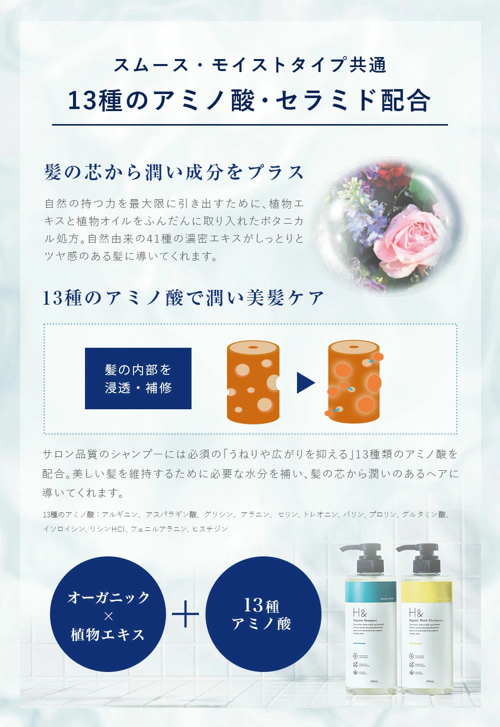 H&［アッシュアンド〕 シャンプー トリートメント 詰め替え セット 金木犀の香り ノンシリコン オーガニック ヘアケア | SUISOSUM | 07