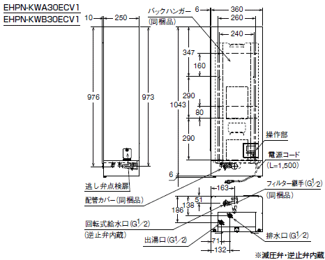 LIXIL リクシル 電気温水器 ゆプラス 飲料・洗い場用 壁掛 30リットル