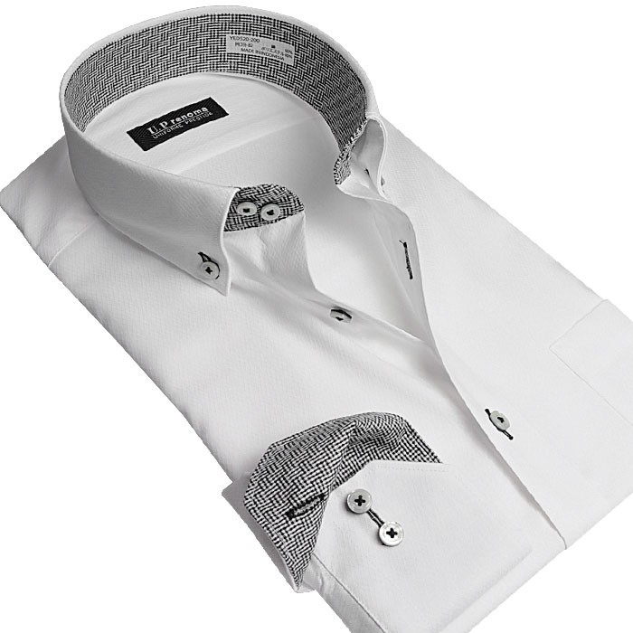 ワイシャツ おしゃれ メンズ モード ホスト ダークカラー 形態安定加工 ドレスシャツ 長袖 パーティー 黒 紺 灰 Renoma スーツスタイルmarutomi 通販 Paypayモール