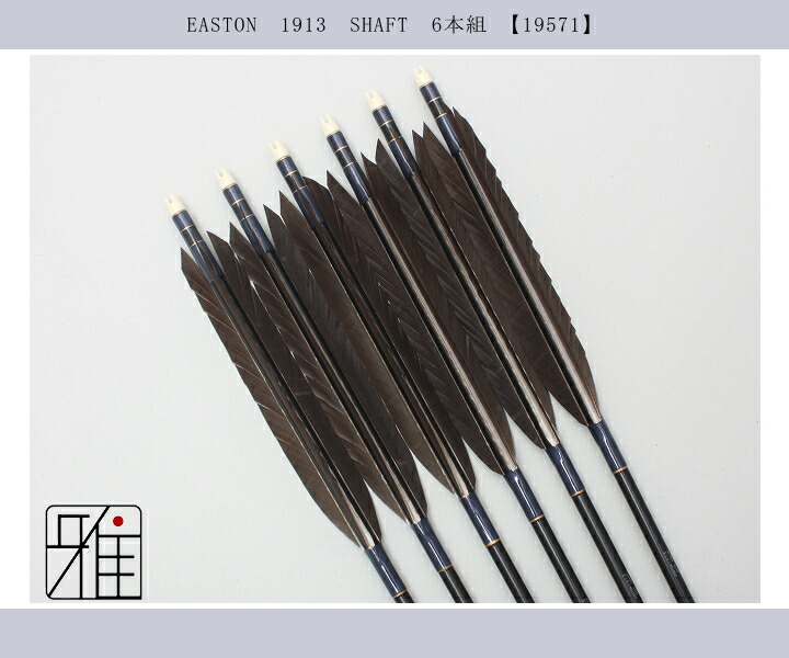 弓道 矢 ジュラルミン矢 6本組 黒羽根 尾羽 1913シャフト黒|矧糸:青系