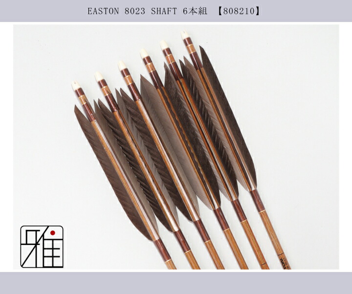 弓道 イーストン カーボン矢 黒手羽 8023|6本組|矧糸:茶系|翠山弓具店