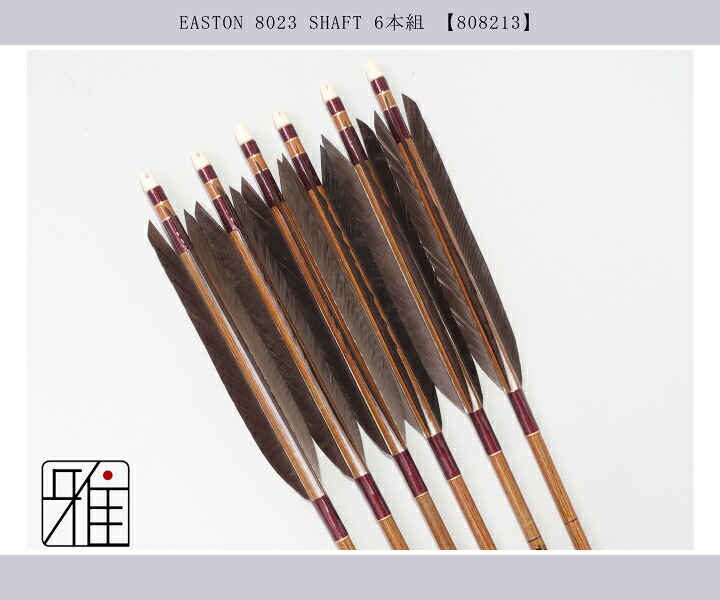 弓道 イーストン カーボン矢 黒尾羽 8023|6本組|矧糸:紫系|翠山弓具店