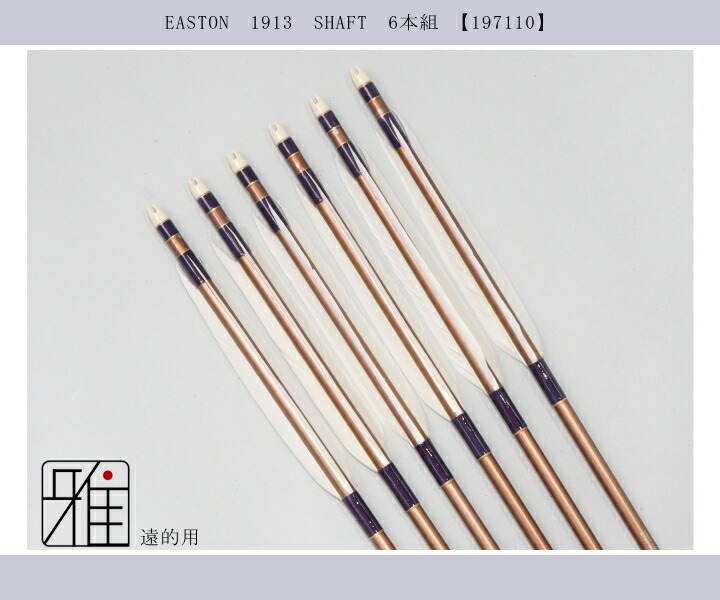 弓道 ジュラ矢 遠的矢 ホワイトグース 1913茶|6本組|矧糸:紫系|197110