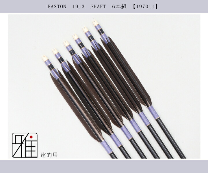 弓道 矢 ジュラ矢 遠的矢 黒手羽 1913黒|6本組|矧糸:紫系|197011