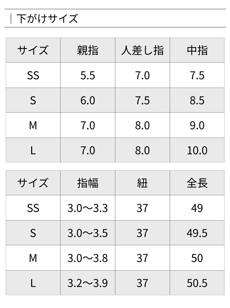 サイズ表