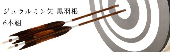 弓道 矢 ジュラルミン矢 6本組 黒羽根 手羽 1913シャフト黒|矧糸:紫系
