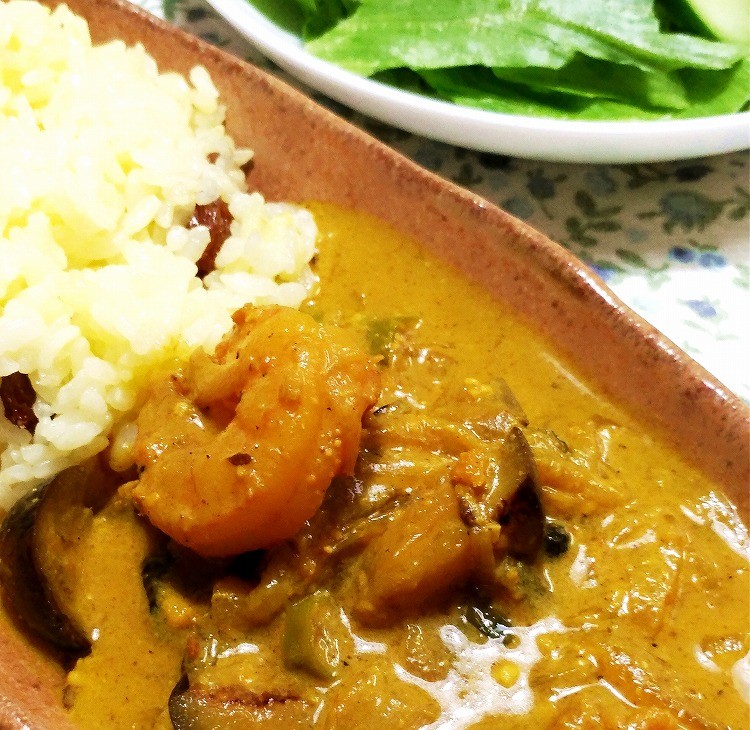 エビとなすのカレー