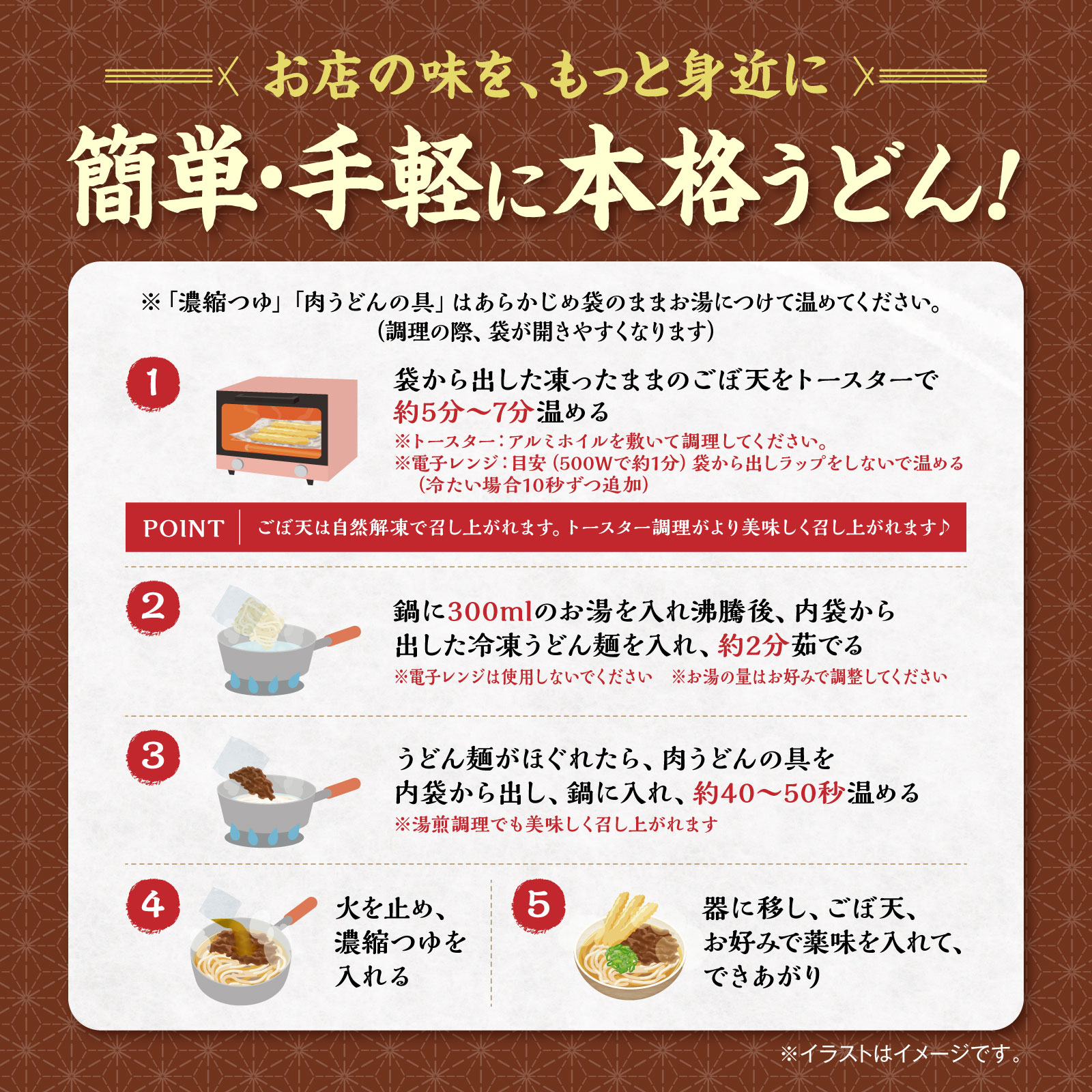 肉ごぼ天うどん3人前 05