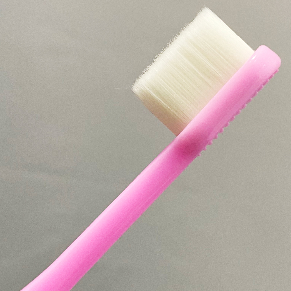 プラチナナノ万毛歯ブラシ manmou 羽毛のようなブラシヘッド ピンク 1個 歯ブラシ やわらかめ 高級歯ブラシ 万毛