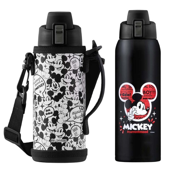 IRIS OHYAMA（アイリスオーヤマ） 水筒 1L 真空断熱 直飲み カバー付