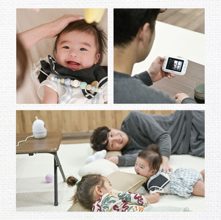 ベビーモニターワイヤレスカメラ見守りモニターベビーカメラセーフティノイズキャンセル機能ナイトビジョン通話盗聴防止防犯赤ちゃん寝室KISSBABYベビーモニターワイヤレスカメラワイヤレスベビーモニターmi・te・teKISSBABY 
