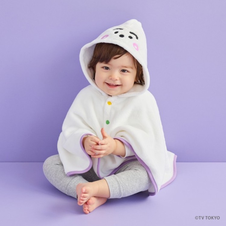 赤ちゃん衣服起毛生地シナぷしゅカラフルグッズギフトプレゼントキャラクターなりきりポンチョ　ぷしゅぷしゅダッドウェイ 