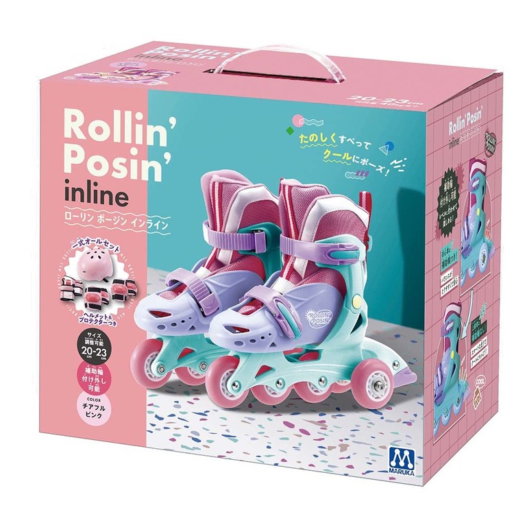 インラインスポーツ補助輪ブルー外遊び初心者男の子かっこいいRollin’Posin’Inlineマルカ株式会社 