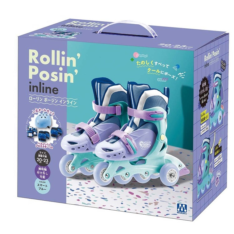 インラインスポーツ補助輪ブルー外遊び初心者男の子かっこいいRollin’Posin’Inlineマルカ株式会社 